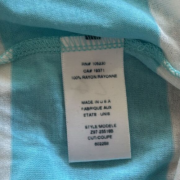 Soft Joie Teal and White Relaxed Short Sleeve Tee - Picture 6 of 6